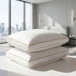 مخدة نوم بخط ذهبي مزدوج 100% قطن - 1600 جرام