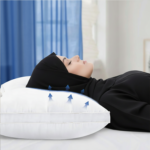 ⁦مخدة سرير بخط ابيض مزدوج 100% قطن - 800 جرام⁩ - الصورة ⁦3⁩