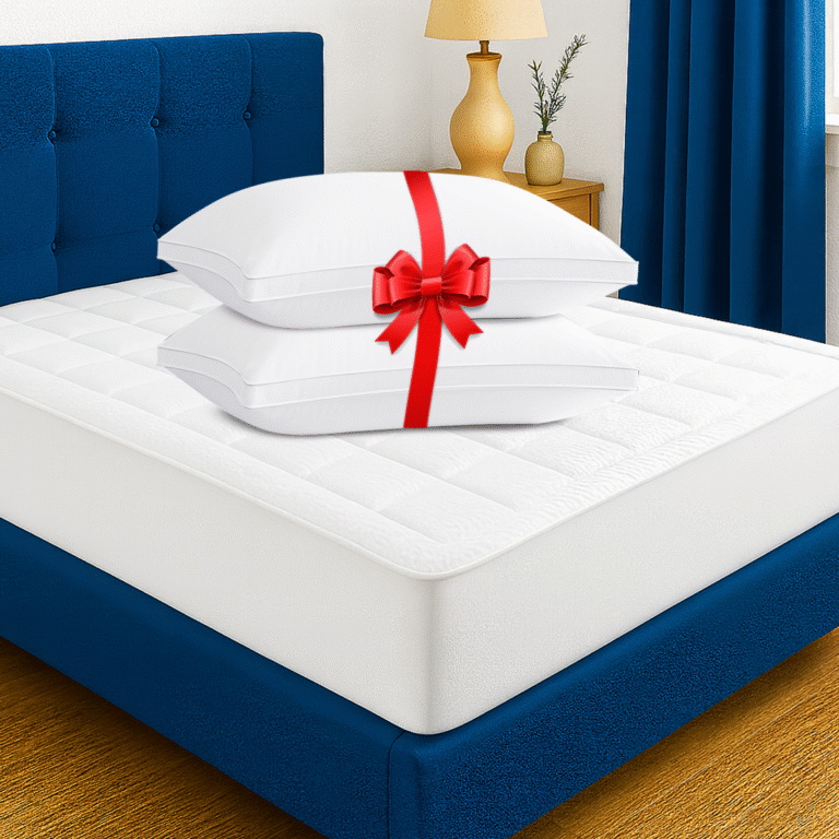 بكج الأحلام | لباد مرتبة قطني طبقتين - 2 وسادة سرير