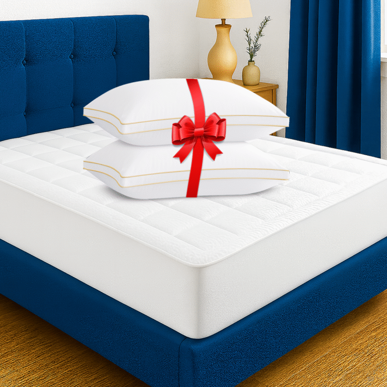 البكج الفاخر | لباد مرتبة قطني طبقتين - 2 وسادة سرير