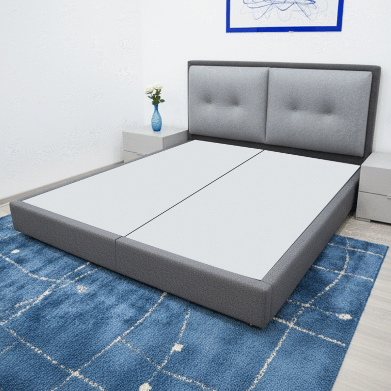 هيكل سرير رمادي من الكتان – أنجيلا من ميديكال سليب