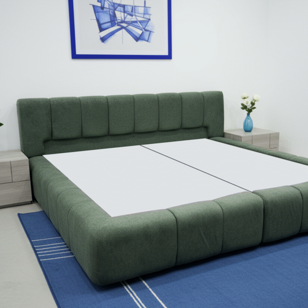 هيكل سرير منجد أخضر غامق – كالم من ميديكال سليب