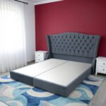 هيكل سرير منجد رمادي فاخر – بريستيج من ميديكال سليب - 1015