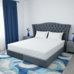 ⁦هيكل سرير منجد رمادي فاخر – بريستيج من ميديكال سليب⁩ - الصورة ⁦4⁩