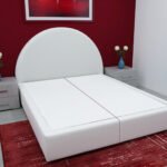 هيكل سرير منجد ابيض كتان – موون الفاخر من ميديكال سليب - 3005