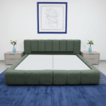 ⁦هيكل سرير منجد أخضر غامق – كالم من ميديكال سليب⁩ - الصورة ⁦2⁩