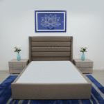 ⁦هيكل سرير منجد بالمخمل البني – رويال من ميديكال سليب⁩ - الصورة ⁦2⁩