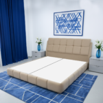 هيكل سرير منجد بيج فاخر بيرل من ميديكال سليب - 1013