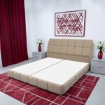 هيكل سرير منجد بيج فاخر بيرل من ميديكال سليب - 1013