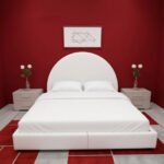 ⁦هيكل سرير منجد ابيض كتان – موون الفاخر من ميديكال سليب - 3005⁩ - الصورة ⁦4⁩