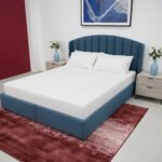 ⁦هيكل سرير كحلي من الكتان – سكارليت من ميديكال سليب - 1004⁩ - الصورة ⁦4⁩