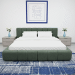 ⁦هيكل سرير منجد أخضر غامق – كالم من ميديكال سليب⁩ - الصورة ⁦4⁩