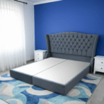 ⁦هيكل سرير منجد رمادي فاخر – بريستيج من ميديكال سليب⁩ - الصورة ⁦3⁩