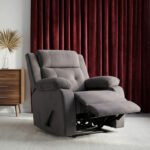 كرسي استرخاء سلطان رمادي غامق مع وضعية سرير