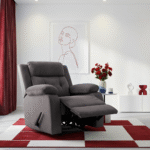 كرسي استرخاء سلطان هزاز رمادي غامق مع وضعية سرير