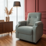 كرسي استرخاء ميديكال ريلاكس هزاز رمادي مع وضعية سرير