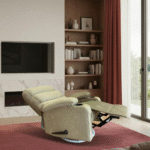 ⁦كرسي استرخاء هاري مميز مع حامل أكواب - بيج⁩ - الصورة ⁦3⁩