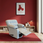 ⁦كرسي استرخاء كومفورت هزاز دوار رمادي مع حامل أكواب⁩ - الصورة ⁦2⁩