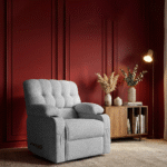 ⁦كرسي استرخاء كومفورت هزاز دوار رمادي مع حامل أكواب⁩ - الصورة ⁦3⁩