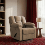 كرسي استرخاء هاوس هزاز بيج غامق مع وضعية سرير