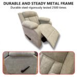 ⁦كرسي استرخاء هاري مميز مع حامل أكواب - بيج - MK1⁩ - الصورة ⁦3⁩