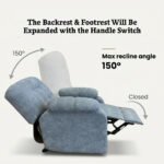 ⁦كرسي استرخاء روكو رمادي مع وضعية سرير - MK2⁩ - الصورة ⁦2⁩