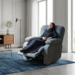 ⁦كرسي استرخاء روكو رمادي مع وضعية سرير - MK2⁩ - الصورة ⁦5⁩