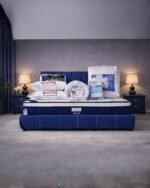 باكج العز نفرين مرتبة وعازل سوائل ومفرش فندقي 7 قطع ومخدتين