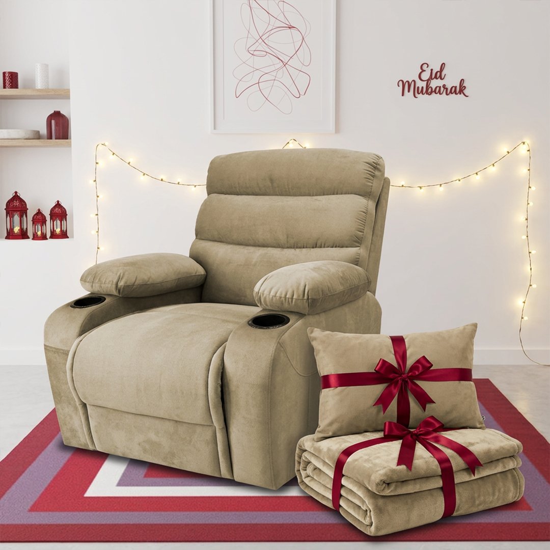 بكج أصالة العيد البيج - كرسي استرخاء بحامل أكواب + هدي بكج أصالة العيد البيج - كرسي استرخاء بحامل أكواب + هدي