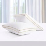 مخدة نوم بخط ذهبي مزدوج 100% قطن - 1400 جرام