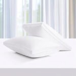 مخدة سرير بخط ابيض مزدوج 100% قطن - 1400 جرام