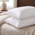 مخدة سرير بخط ابيض مزدوج 100% قطن - 1000 جرام