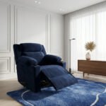 كرسي استرخاء فليكس مميز مع حامل أكواب - كحلي - MK10