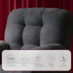 ⁦كرسي استرخاء روكو شانيل رمادي غامق مع وضعية سرير - MK2⁩ - الصورة ⁦4⁩