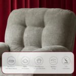 ⁦كرسي استرخاء روكو شانيل رمادي مع وضعية سرير - MK2⁩ - الصورة ⁦4⁩