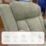 ⁦كرسي استرخاء هاري مميز مع حامل أكواب - شانيل رمادي- MK1⁩ - الصورة ⁦4⁩