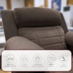 ⁦كرسي استرخاء فليكس مميز مع حامل أكواب - بني غامق - MK10⁩ - الصورة ⁦4⁩