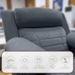 ⁦كرسي استرخاء فليكس مميز مع حامل أكواب - رمادي - MK10⁩ - الصورة ⁦4⁩