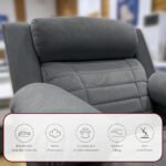 ⁦كرسي استرخاء فليكس مميز مع حامل أكواب - شانيل رمادي غامق - MK10⁩ - الصورة ⁦4⁩