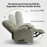 ⁦كرسي استرخاء دياموند شانيل رمادي مع وضعية سرير - MK7⁩ - الصورة ⁦2⁩