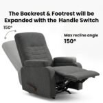 ⁦كرسي استرخاء لازورد شانيل رمادي غامق مع وضعية سرير - MK4⁩ - الصورة ⁦2⁩