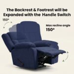 ⁦كرسي استرخاء سلطان أزرق ملكي مع وضعية سرير - MK5⁩ - الصورة ⁦2⁩