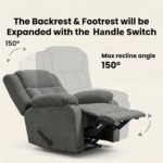 ⁦كرسي استرخاء سلطان شانيل رمادي غامق مع وضعية سرير - MK5⁩ - الصورة ⁦2⁩