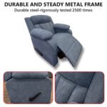 ⁦كرسي استرخاء هاري مميز مع حامل أكواب - رمادي- MK1⁩ - الصورة ⁦3⁩