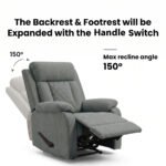 ⁦كرسي استرخاء هاري مميز مع حامل أكواب - شانيل رمادي غامق- MK1⁩ - الصورة ⁦2⁩