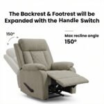 ⁦كرسي استرخاء هاري مميز مع حامل أكواب - شانيل رمادي- MK1⁩ - الصورة ⁦2⁩