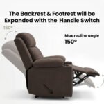 ⁦كرسي استرخاء فليكس مميز مع حامل أكواب - بني غامق - MK10⁩ - الصورة ⁦2⁩