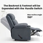 ⁦كرسي استرخاء فليكس مميز مع حامل أكواب - رمادي - MK10⁩ - الصورة ⁦2⁩