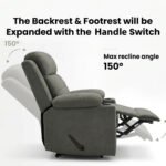 ⁦كرسي استرخاء فليكس مميز مع حامل أكواب - شانيل رمادي غامق - MK10⁩ - الصورة ⁦2⁩