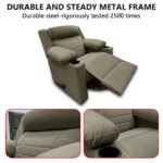 ⁦كرسي استرخاء فليكس مميز مع حامل أكواب - شانيل رمادي - MK10⁩ - الصورة ⁦3⁩